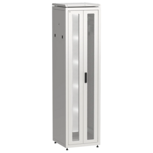 IEK ITK LINEA N Шкаф сетевой 19 47U 600х600мм двери передняя двустворчатая перфорированная задняя перфорированная серый (LN35-47U66-2PP)