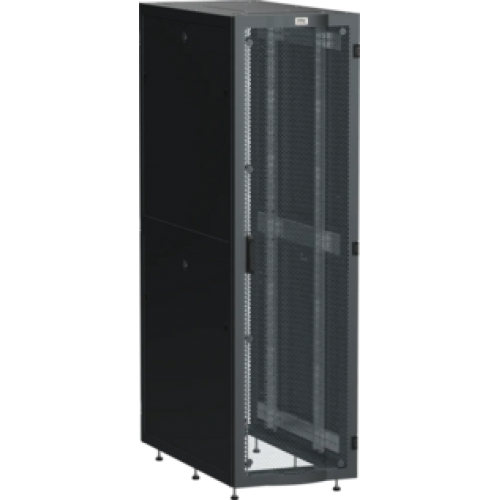IEK ITK LINEA S Шкаф серверный 19 42U 600х1000мм передняя дверь двухстворчатая перфорированная задняя дверь перфорированная черный RAL 9005 (LS05-42U61-2PP)