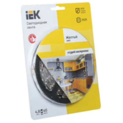 IEK Лента светодиодная 5м блистер LSR-3528Y60-4.8-IP20-12V-eco (LSR1-4-060-20-1-05)