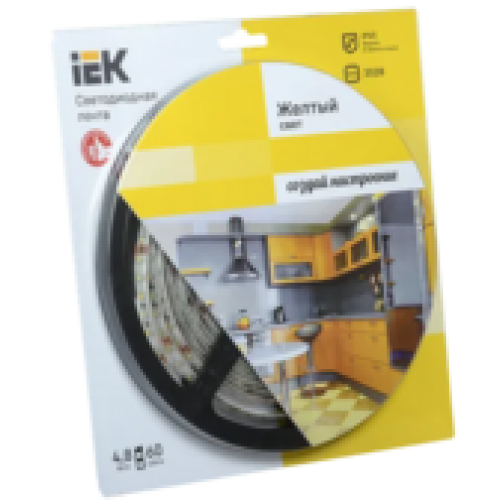 IEK Лента светодиодная 5м блистер LSR-3528Y60-4.8-IP65-12V-eco (LSR1-4-060-65-1-05)