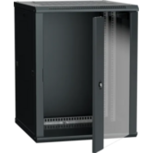 IEK ITK Шкаф настенный LINEA W 18U 600х600мм дверь стекло RAL 9005 (LWR5-18U66-GF)