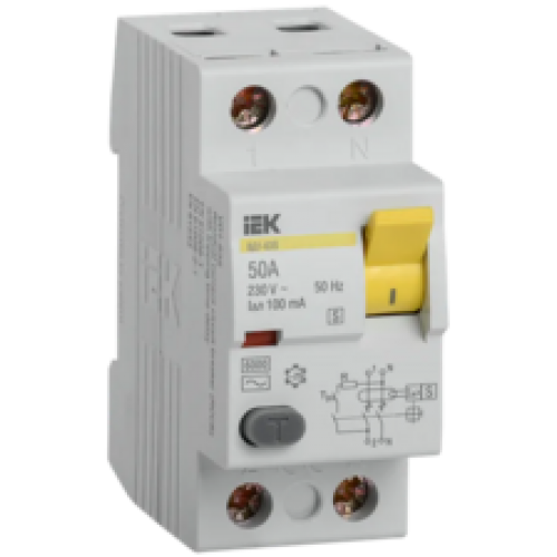 IEK Выключатель дифференциальный (УЗО) ВД1-63S 2Р 50А 100мА  (MDV12-2-050-100)