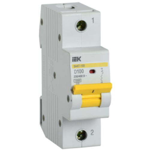 IEK Автоматический выключатель ВА47-150 1Р 100А 15кА D (MVA50-1-100-D)