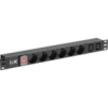 IEK ITK PDU 6 розеток немецкий стандарт + 2 С13 с LED выключателем 1U кабель 2м вилка немецкий стандарт (PH12-6D2C131-P)