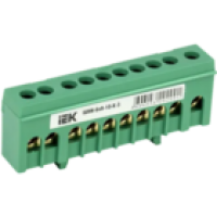 IEK Шина PE земля в корпусном изоляторе на DIN-рейку ШНИ-6х9-10-К-З (YNN10-69-10KD-K06)