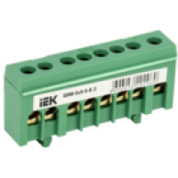 IEK Шина PE земля в корпусном изоляторе на DIN-рейку ШНИ-6х9-8-К-З (YNN10-69-8KD-K06)