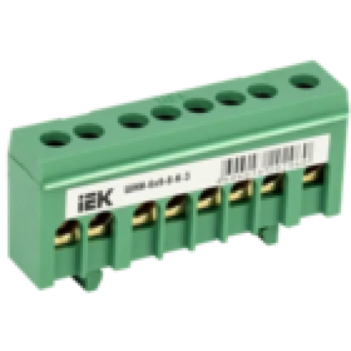 IEK Шина PE земля в корпусном изоляторе на DIN-рейку ШНИ-6х9-8-К-З (YNN10-69-8KD-K06)